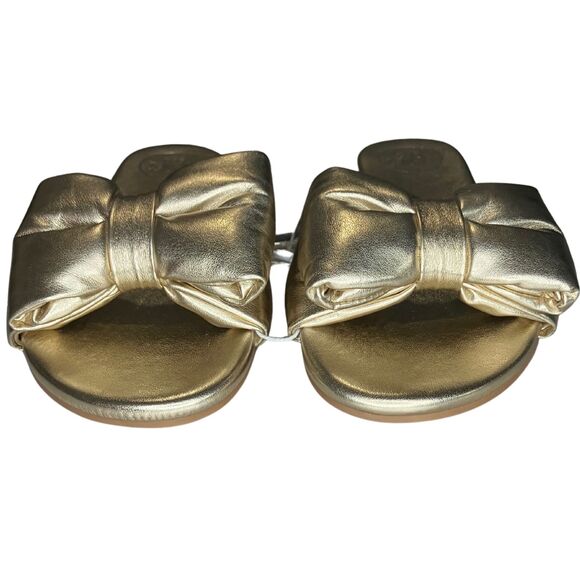 Soléi Sea Gold Bow Slide Sandals – Size 7 / EU 38 – Made in Brazil - Picture 7 of 8